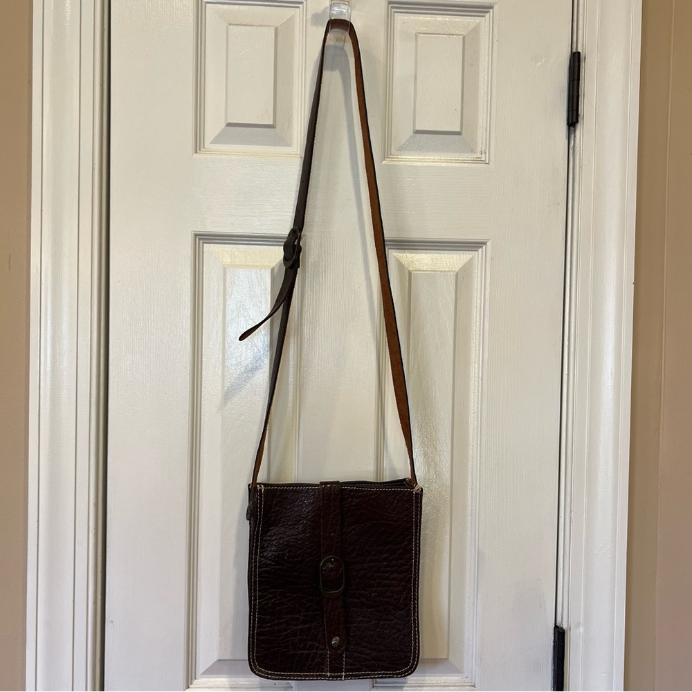Patricia Nash Venezia Leather Pouch Genuine Leather Crossbody Brown Bag Purse - Picture 2 of 9